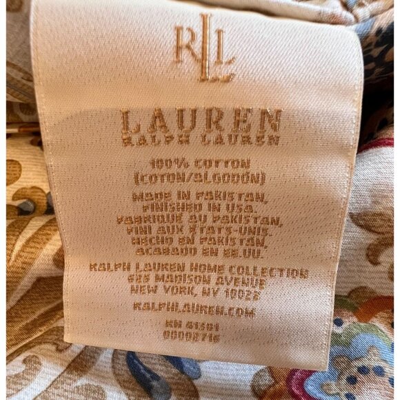 Ralph Lauren "Marrakesh" King Pillowcases Paisley Floral Cotton Beige Multicolor - Picture 11 of 12